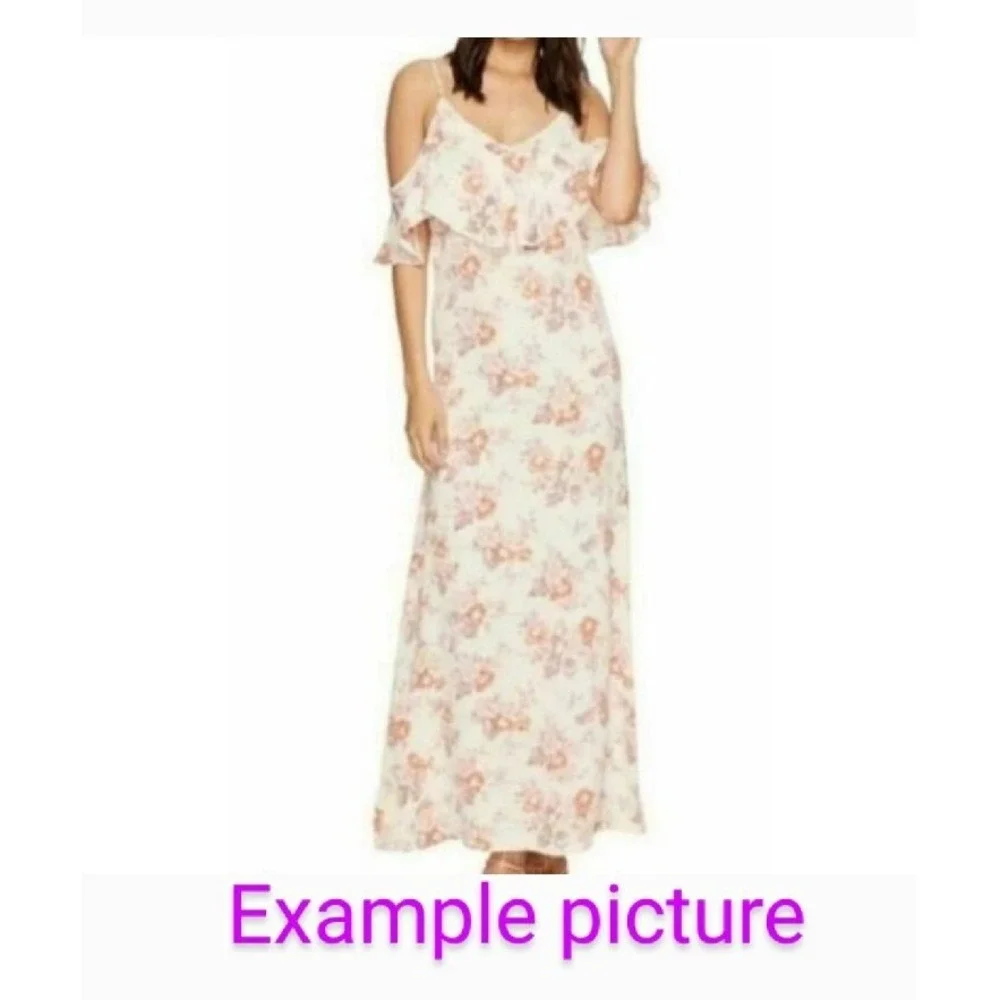 Flynn Skye Dreamy Women's brown white Floral Maxi Dress Size XS